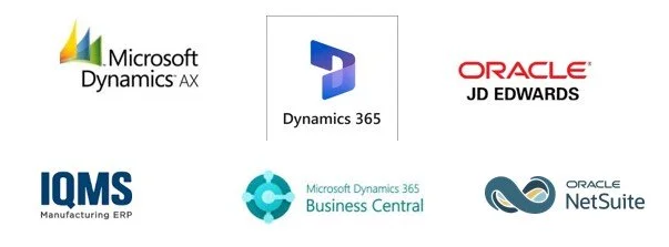 ERP and financial software logos